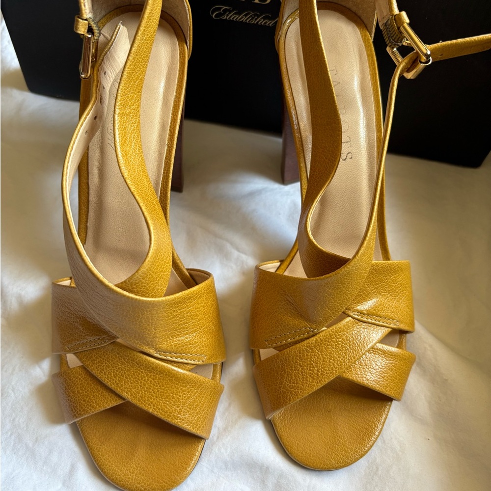Talbots Yellow Heels with Chunky Block Heel